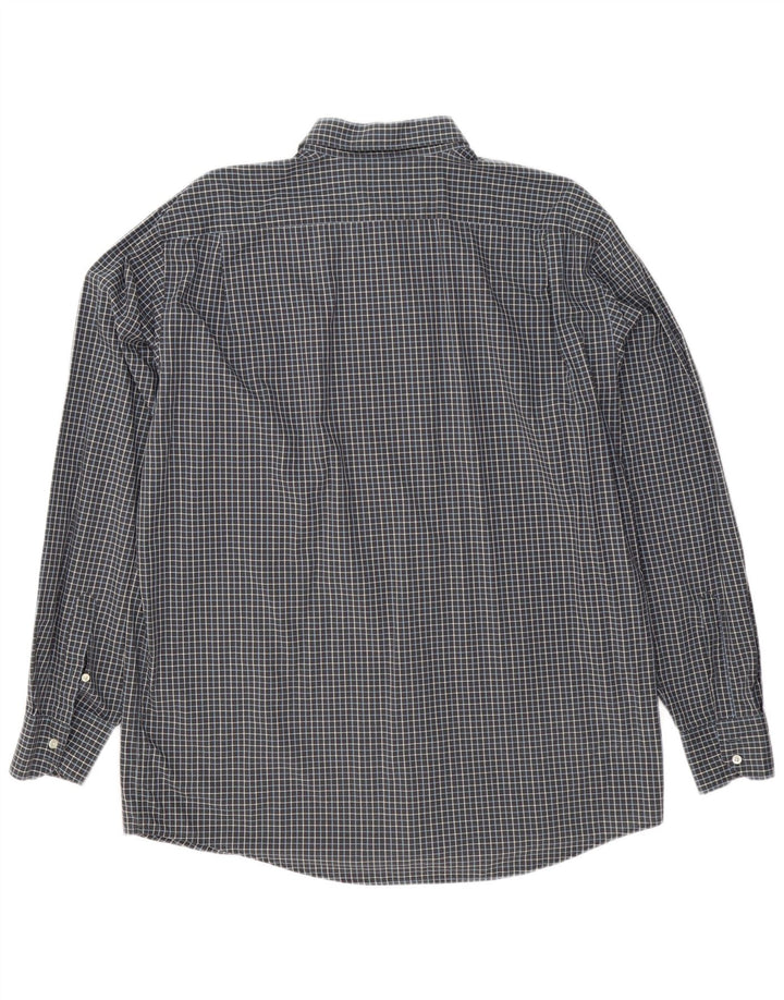 Camisa masculina Lacoste Regular Fit tamanho 45 XL cinza xadrez algodão