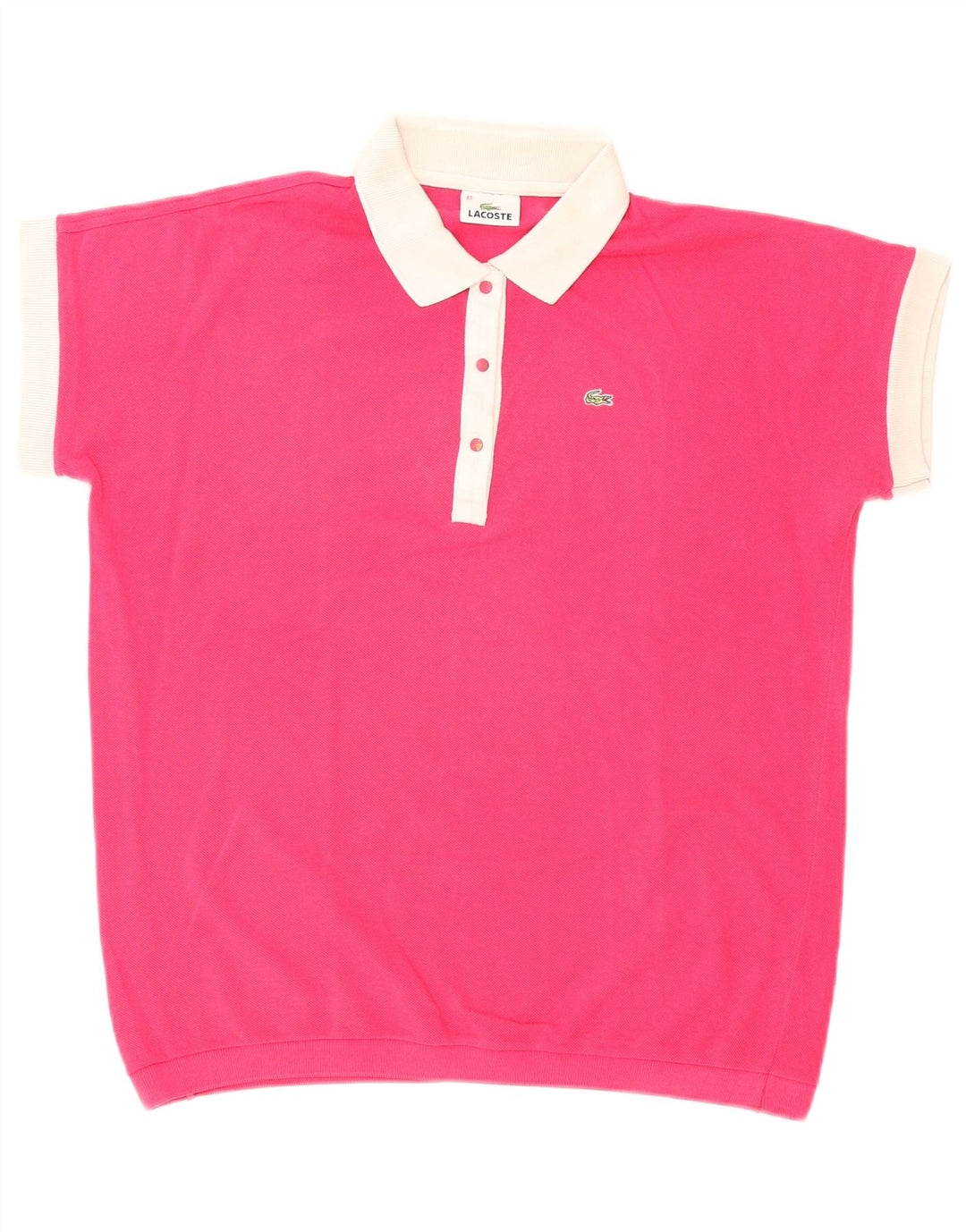 LACOSTE Womens Polo Shirt Size 42 Large Pink Colourblock Cotton Vintage Lacoste and Second-Hand Lacoste from Messina Hembry 