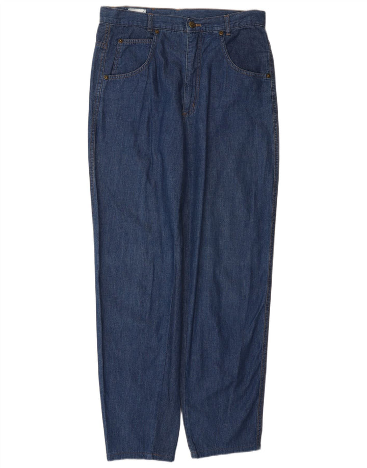 Jeans feminino FENDI cintura alta cônico IT 46 grande W30 L29 azul clássico