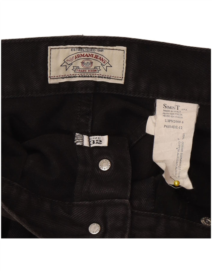 Calça jeans reta masculina Armani W32 L28 algodão preto