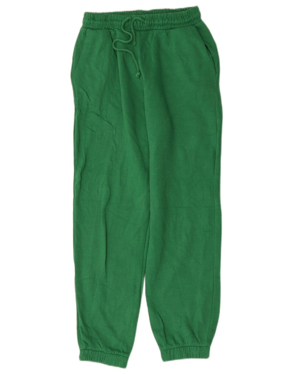 Calça de treino feminina Zara Joggers UK 12 algodão verde médio