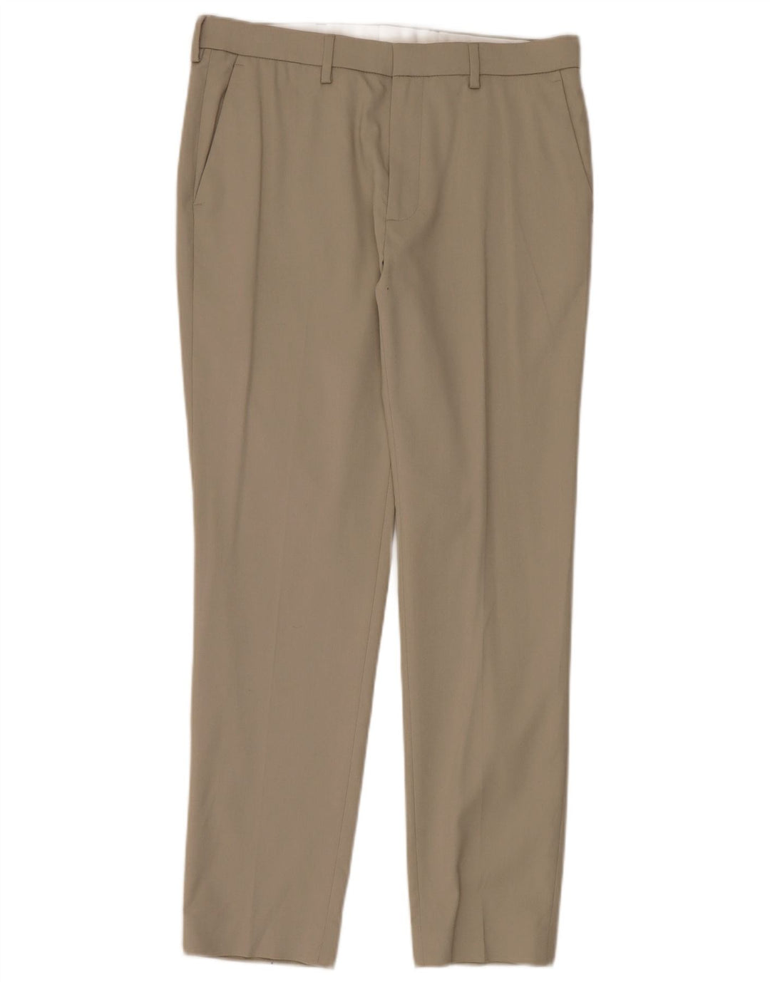 Calça Chino Slim Masculina Marks & Spencer W34 L31 Poliéster Bege