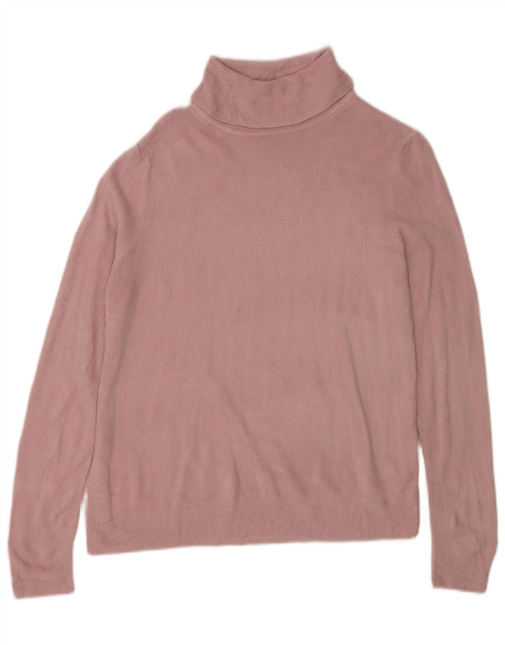 Suéter feminino Marks & Spencer com gola redonda Reino Unido 14 acrílico rosa médio