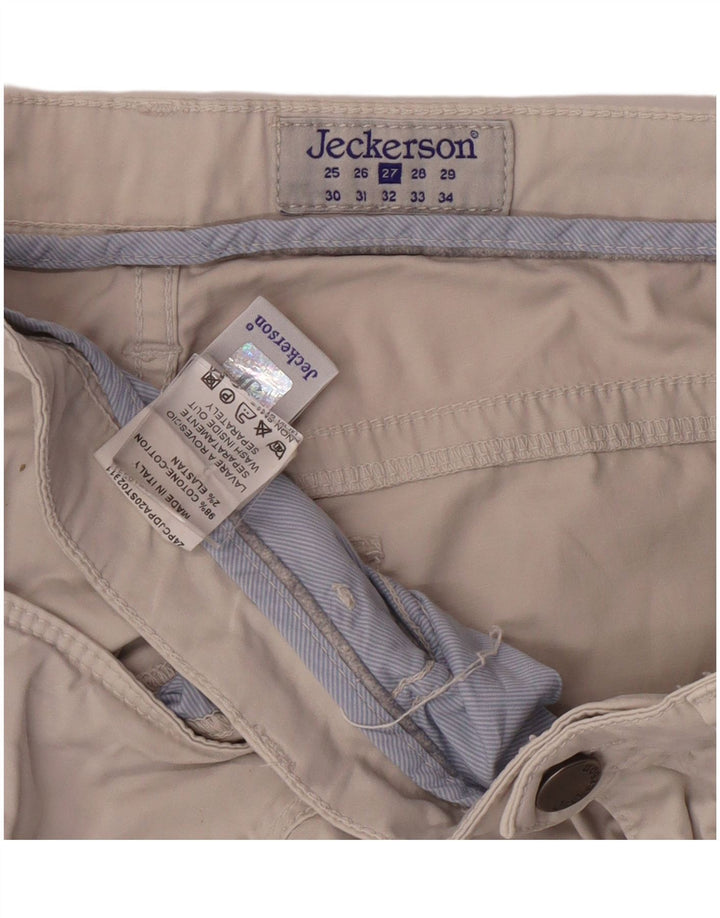 Calça cargo feminina JECKERSON slim W27 L26 algodão bege