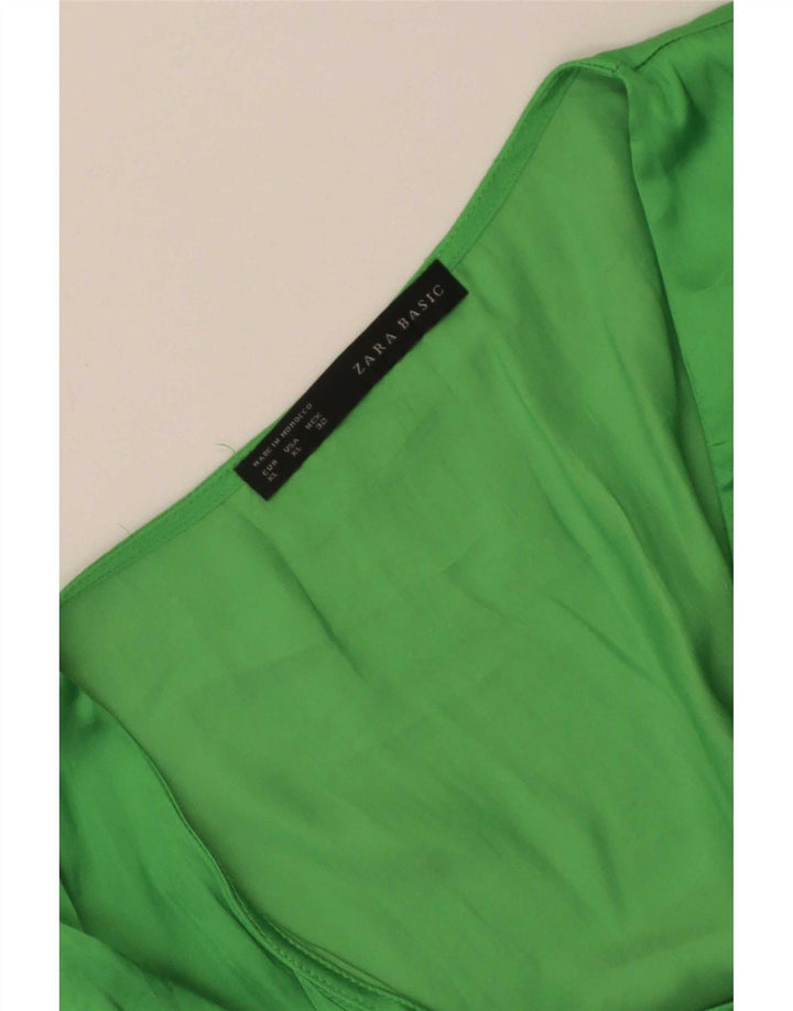 Blusa feminina sem mangas Zara Top UK 18 XL verde