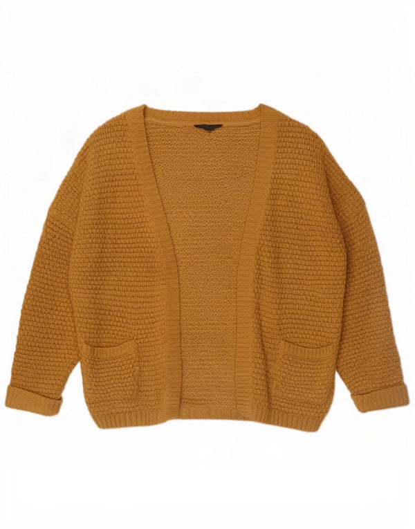 Suéter cardigã feminino aberto de manga 3/4 Topshop Reino Unido 6 XS marrom