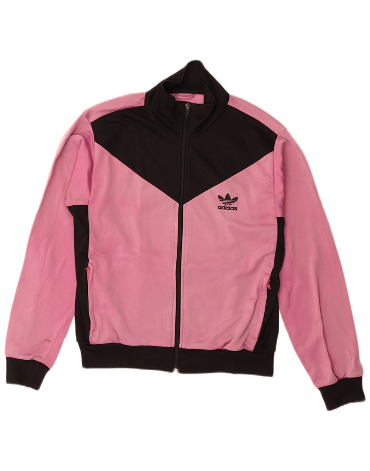 Adidas Womens Tracksuit Top Jacket EU 40 Médio Rosa Colourblock Poliamida