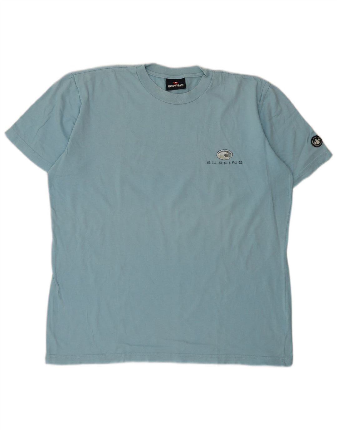 Camiseta gráfica masculina Murphy & Nye Top grande de algodão azul