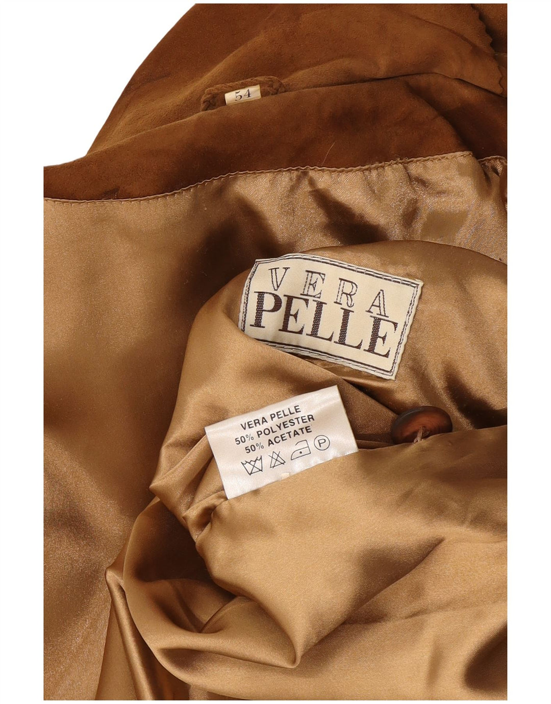 Sobretudo de camurça masculino vintage IT 54 2XL couro marrom