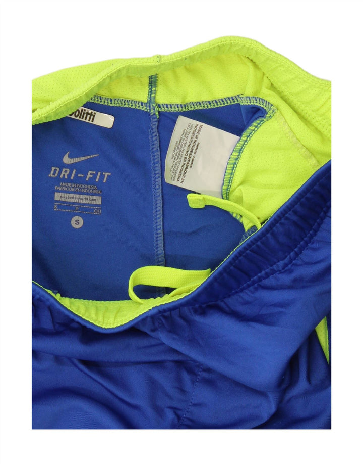Shorts esportivos Nike Boys Dri Fit 8-9 anos pequeno azul colorblock poliéster