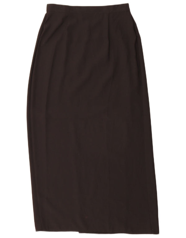 Saia envolvente feminina Marks & Spencer Reino Unido 12 médio W28 poliéster preto