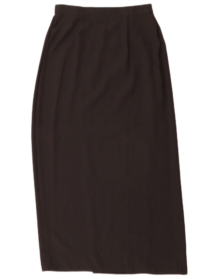 Saia envolvente feminina Marks & Spencer Reino Unido 12 médio W28 poliéster preto