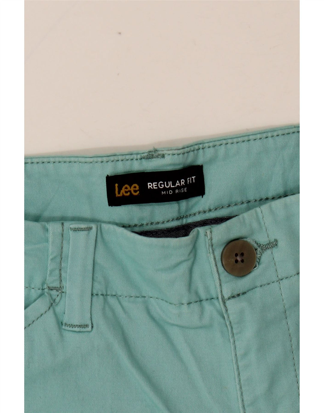 LEE Shorts feminino regular de cintura média W32 grande turquesa