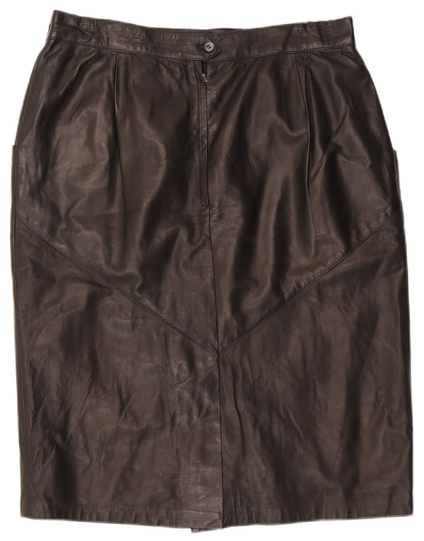 Saia de couro feminina vintage W32 grande couro preto