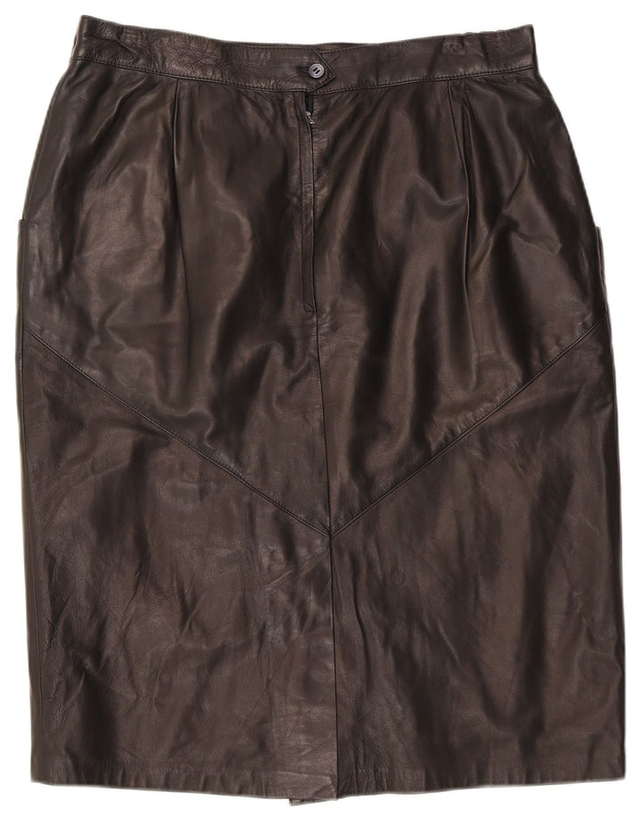 Saia de couro feminina vintage W32 grande couro preto