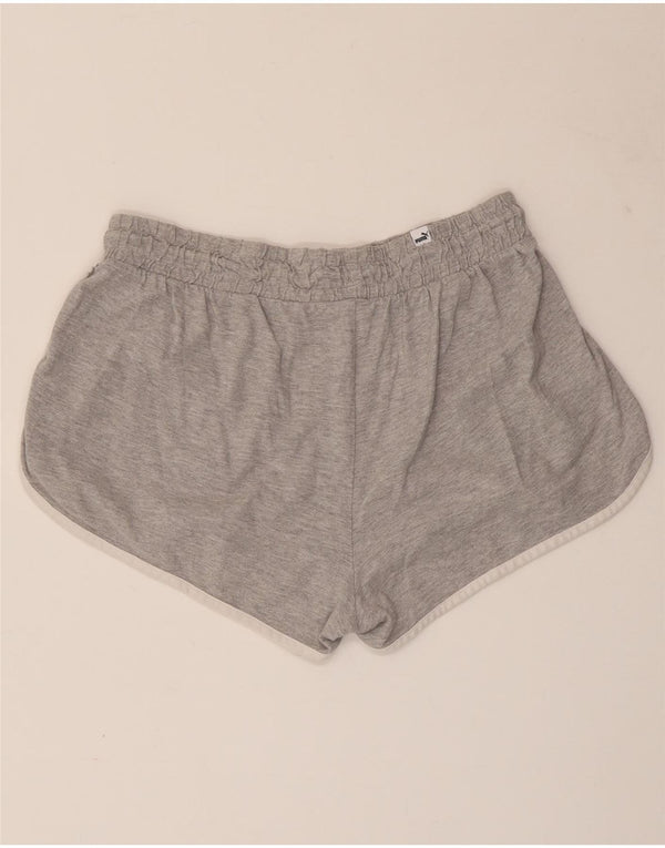 Shorts esportivos femininos PUMA UK 18 XL cinza manchado de algodão
