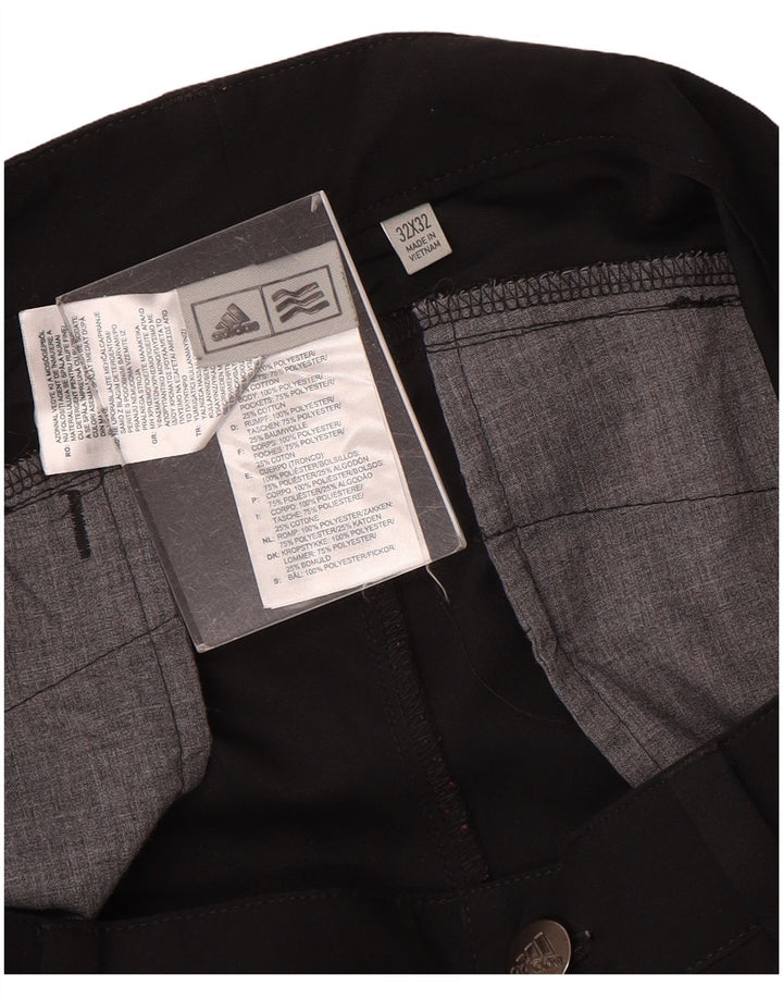 Adidas Mens Slim Chino Calças W32 L32 Poliéster Preto