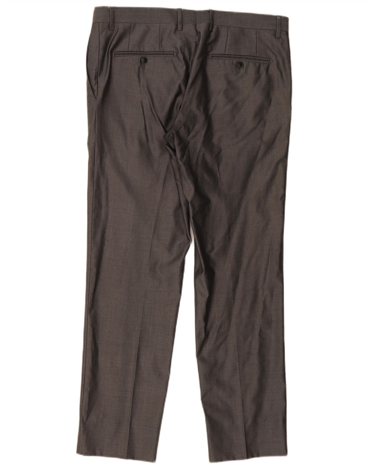 DOLCE & GABBANA Mens Straight Suit Trousers IT 52 XL W36 L32 Grey Wool Vintage Dolce & Gabbana and Second-Hand Dolce & Gabbana from Messina Hembry 