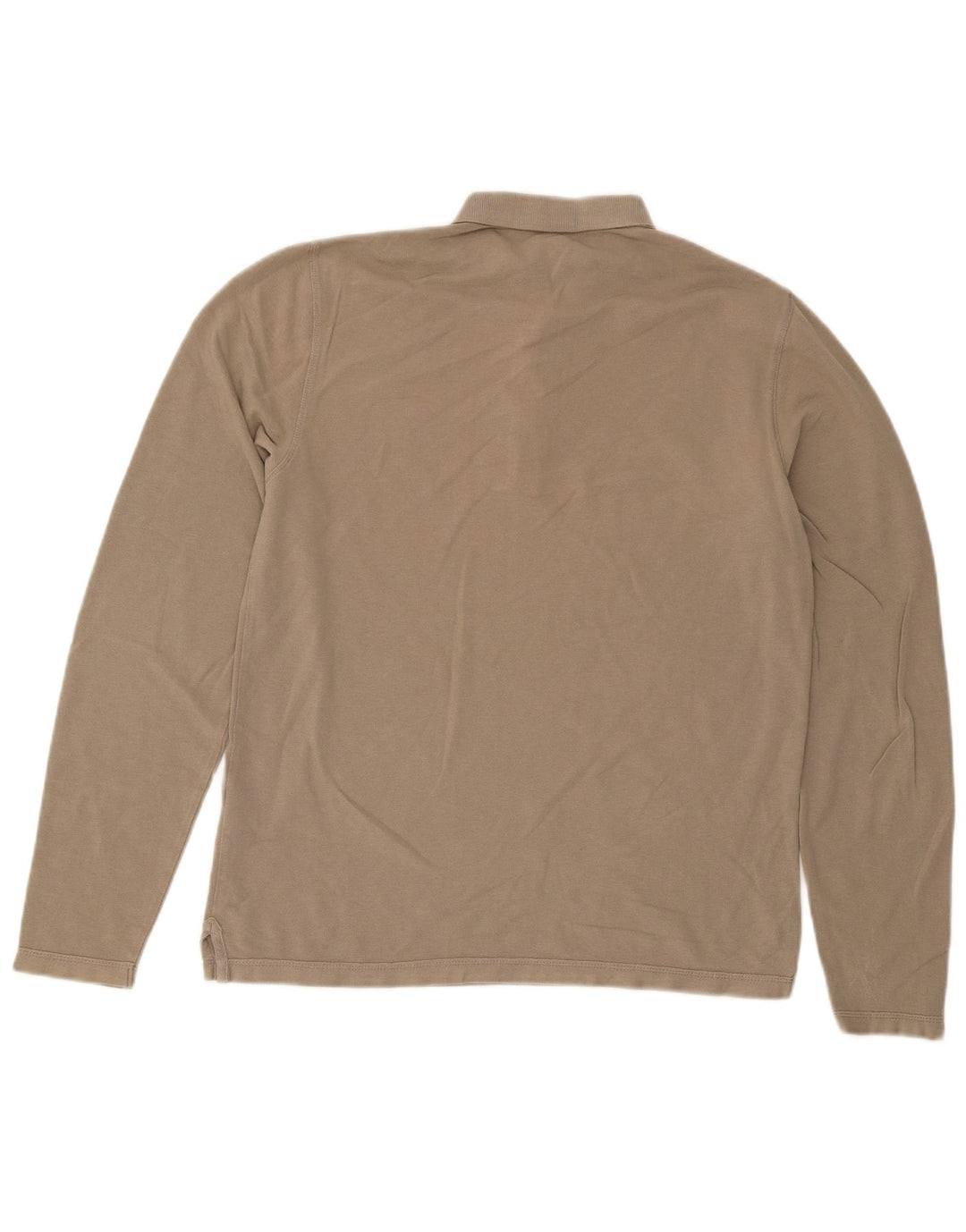 Camisa polo masculina de manga comprida All Saints algodão bege médio
