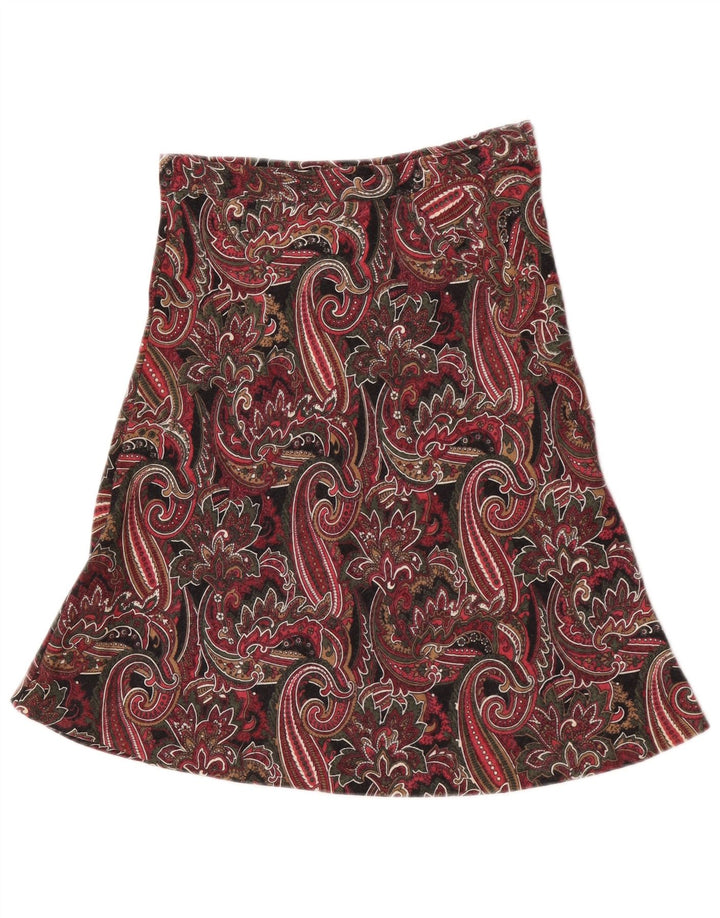 Saia vintage feminina linha A W25 pequena paisley multicolorida