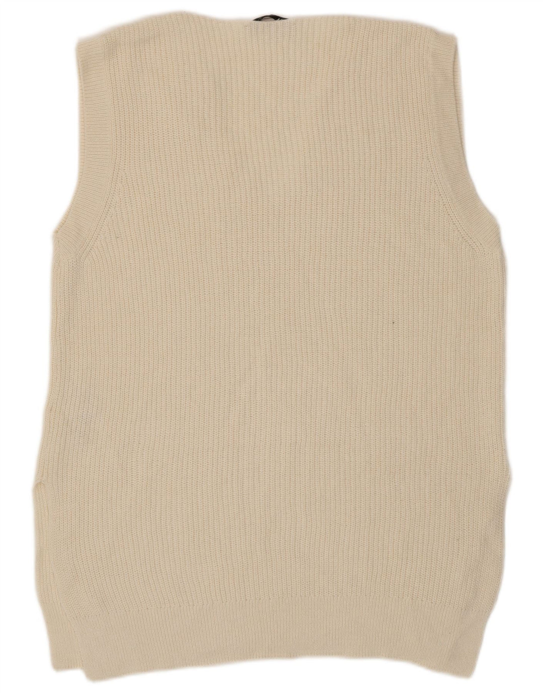 Zara Mens Vest Tank Top Pequeno Algodão Bege