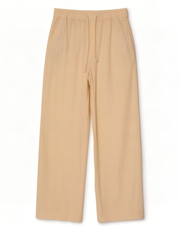 Zara Calça feminina casual de perna larga pequena W26 L27 bege