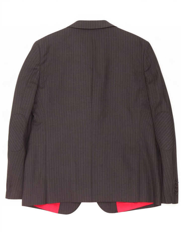 Jaqueta Blazer Masculina Tommy Hilfiger com 2 Botões IT 56 3XL Riscas Cinza