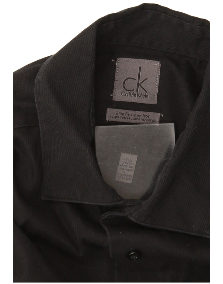 Camisa masculina Calvin Klein NON - IRON tamanho 16 1/2 listra preta grande