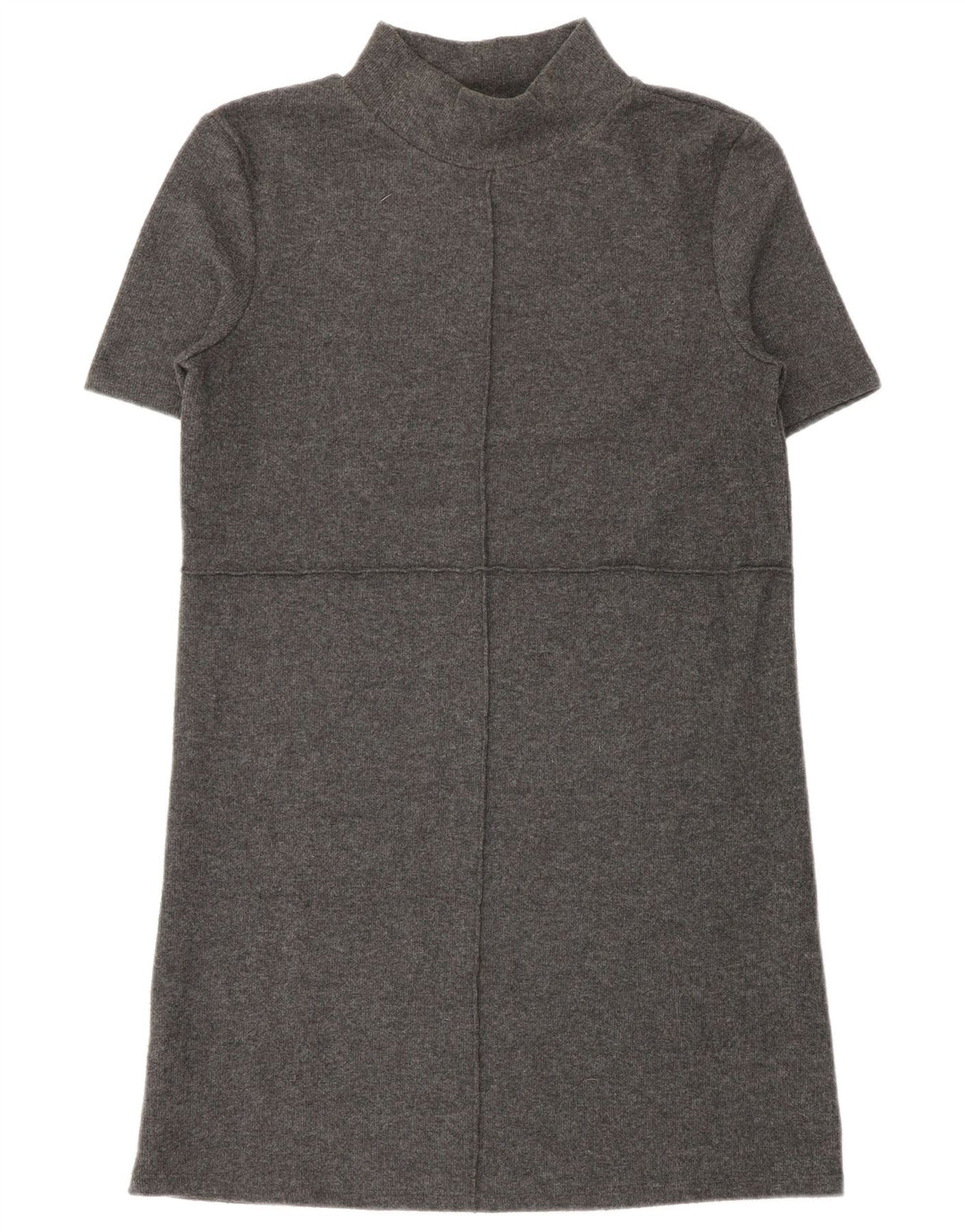 Vestido jumper feminino Zara de mangas curtas Reino Unido 10 pequeno poliéster cinza
