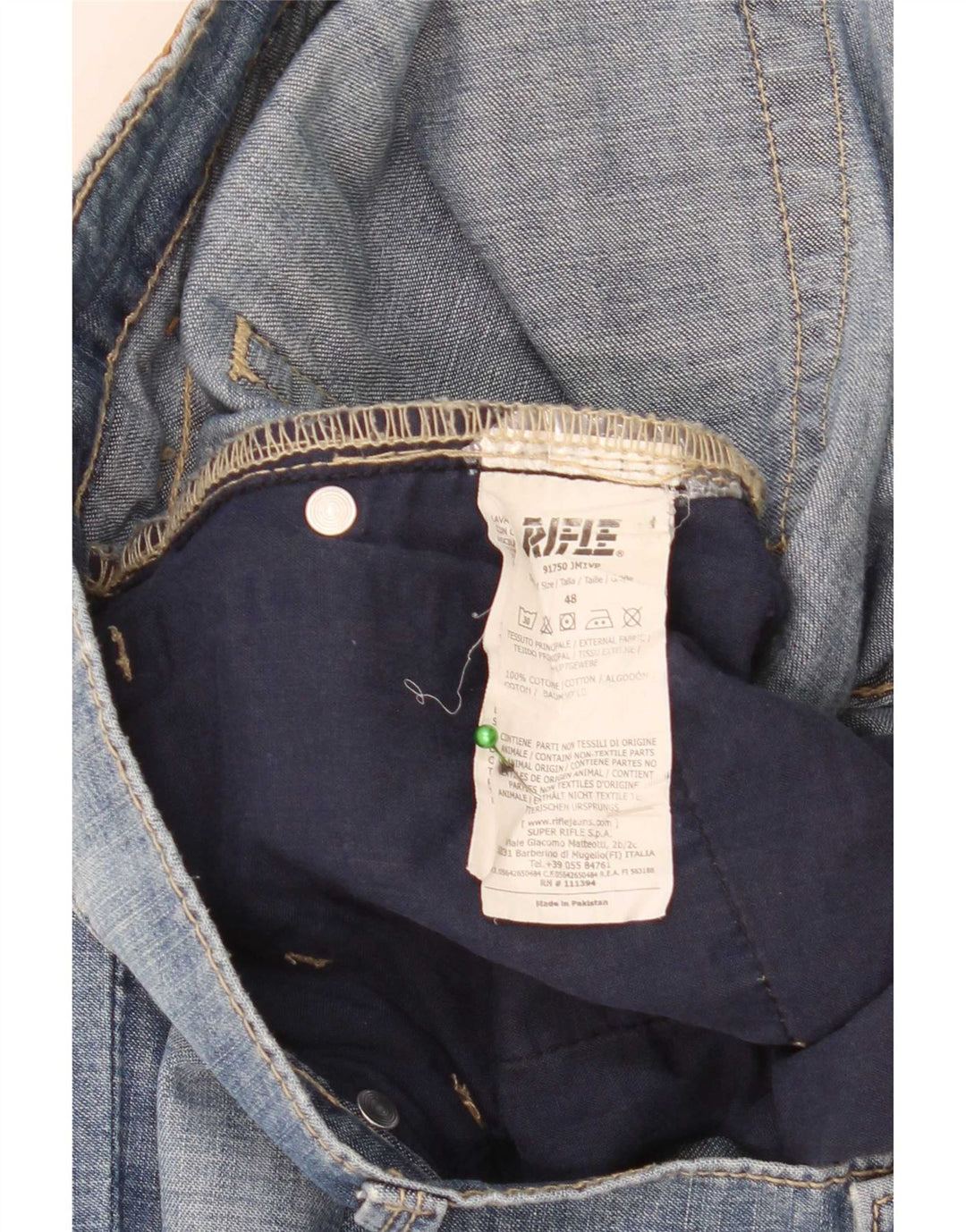 Rifle Masculino Slim Jeans W36 L31 Azul Algodão