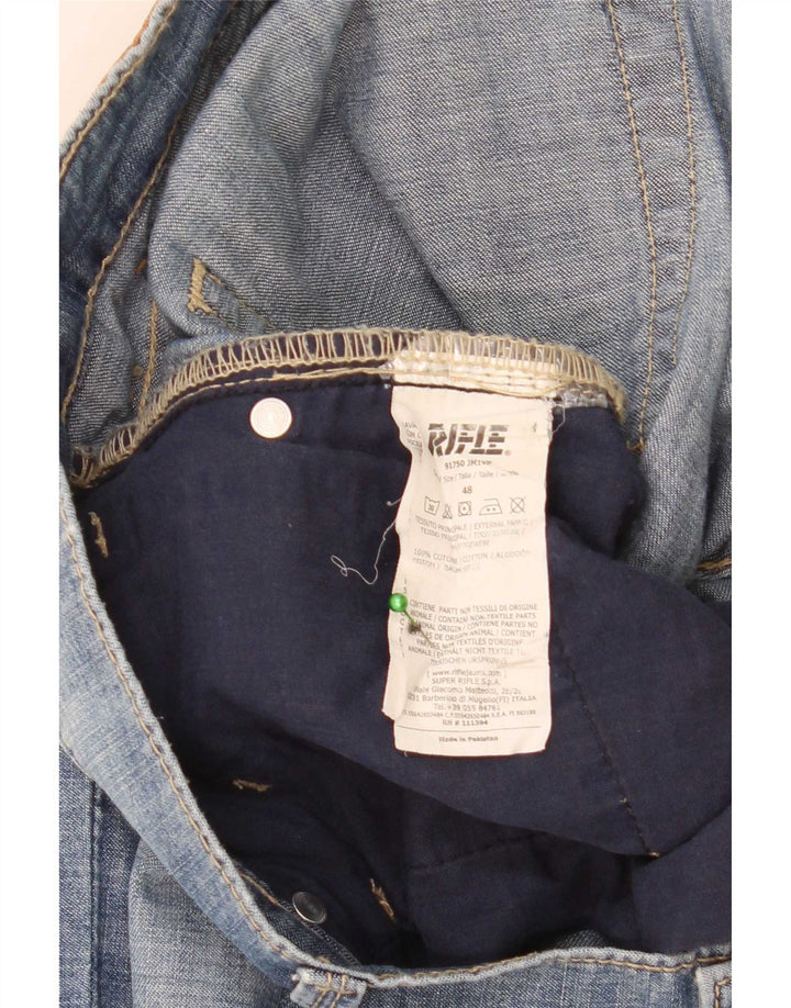 Rifle Masculino Slim Jeans W36 L31 Azul Algodão