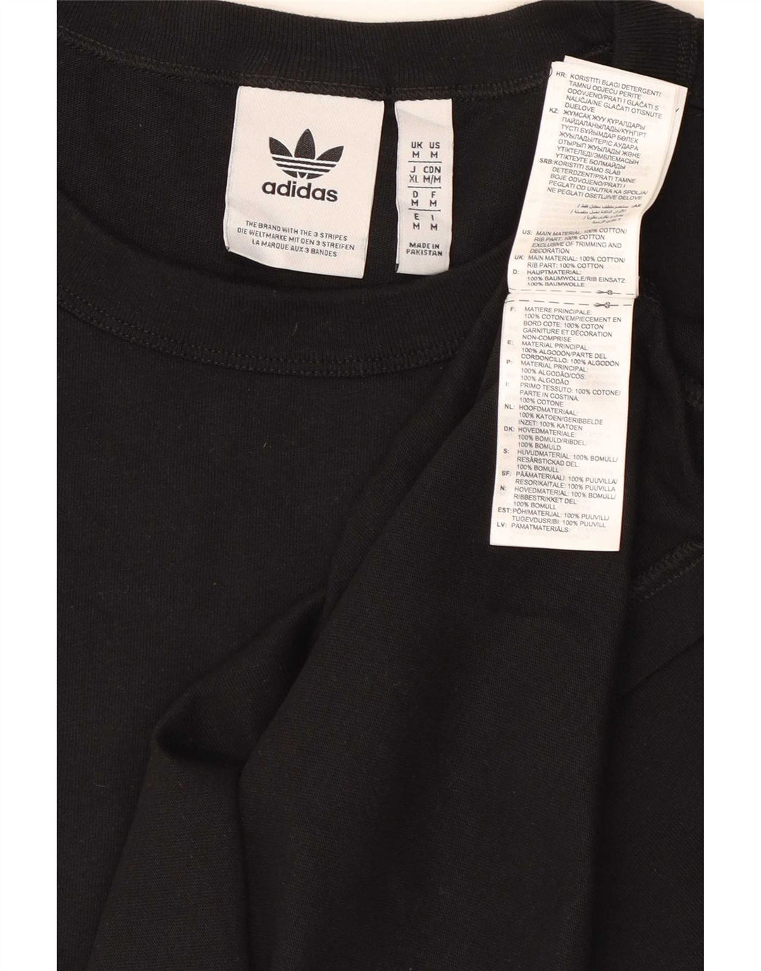 Adidas Mens Camiseta Top Médio Algodão Preto