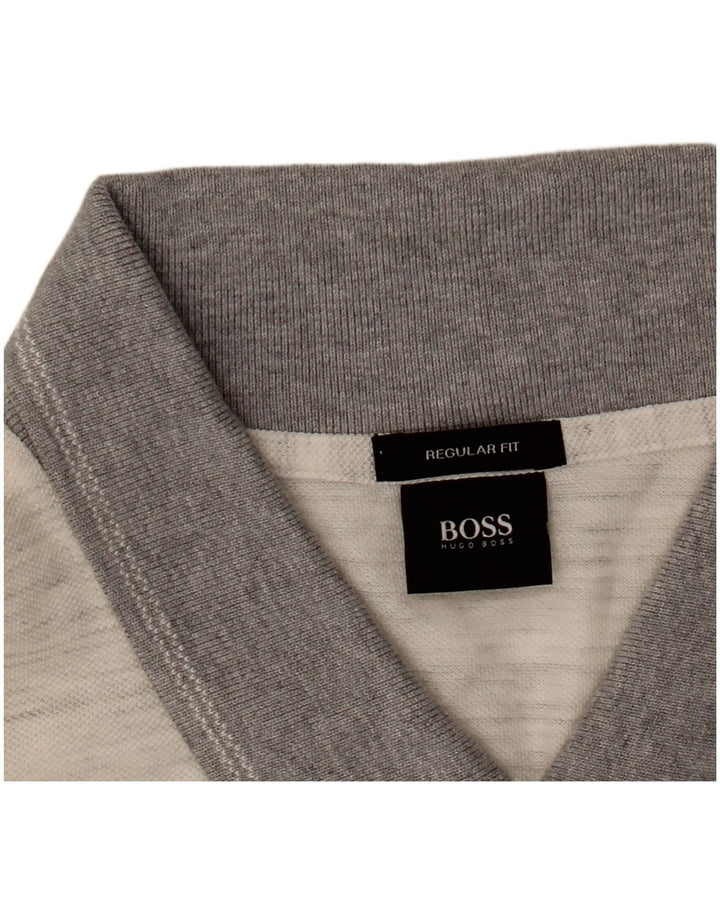 Camisa polo masculina Hugo Boss Regular Fit 2XL cinza manchada