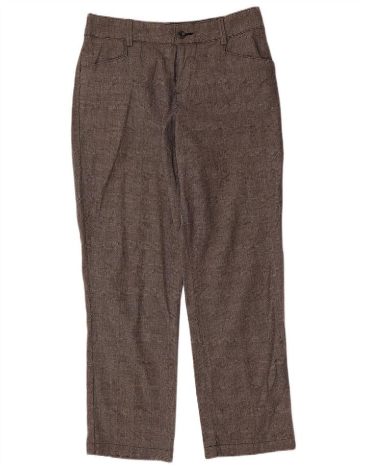 LEE Calça feminina casual de ajuste relaxado EUA 8 médio W32 L29 xadrez cinza