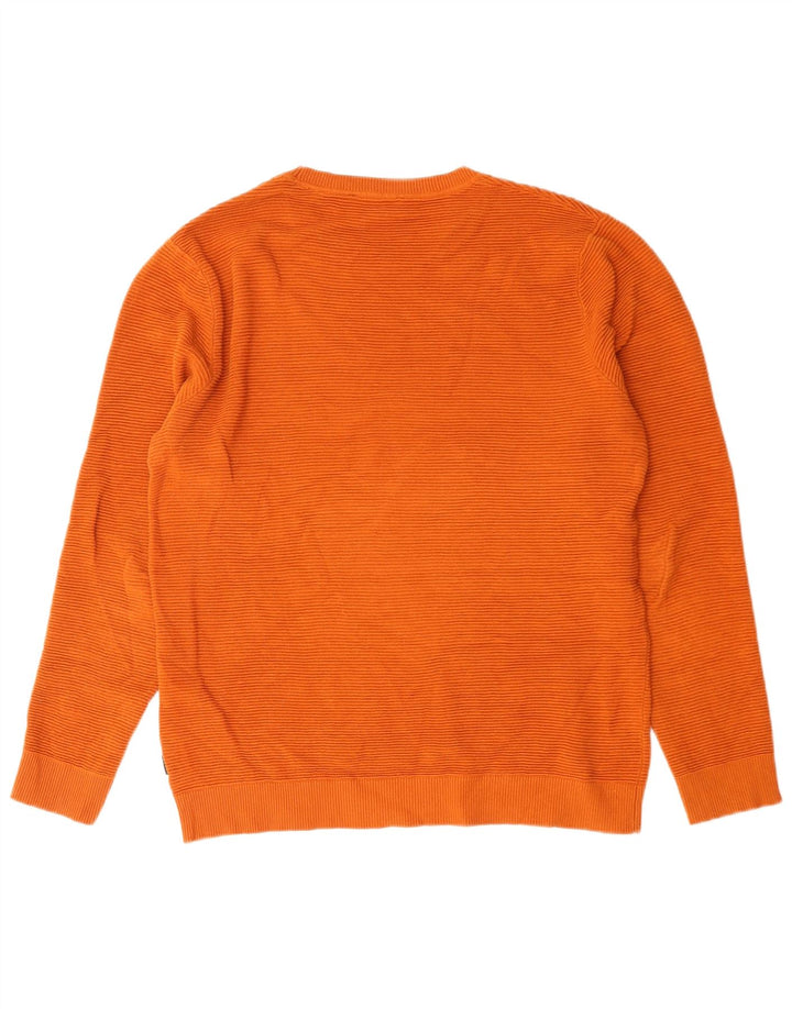 Suéter masculino Jack & Jones com gola redonda, grande algodão laranja