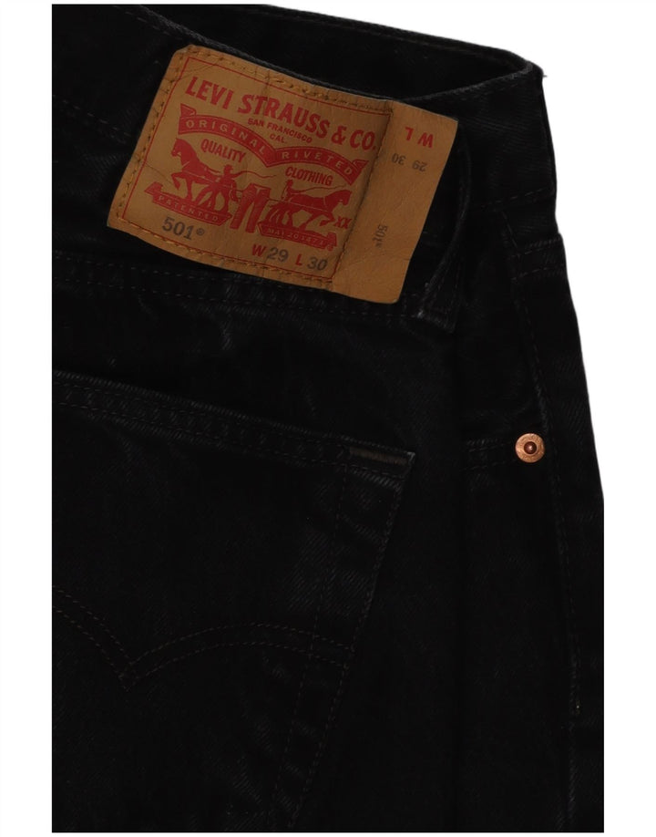 Jeans Levis 501 Straight Masculino W29 L30 Algodão Preto