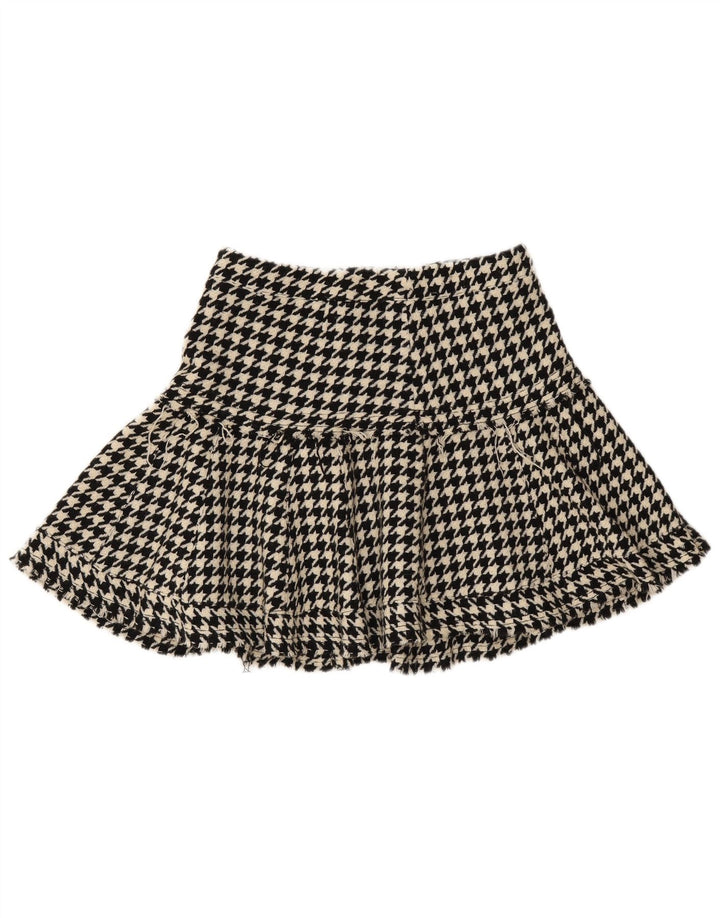 Minissaia feminina Max & Co. Reino Unido 6 XS W28 lã houndstooth preta