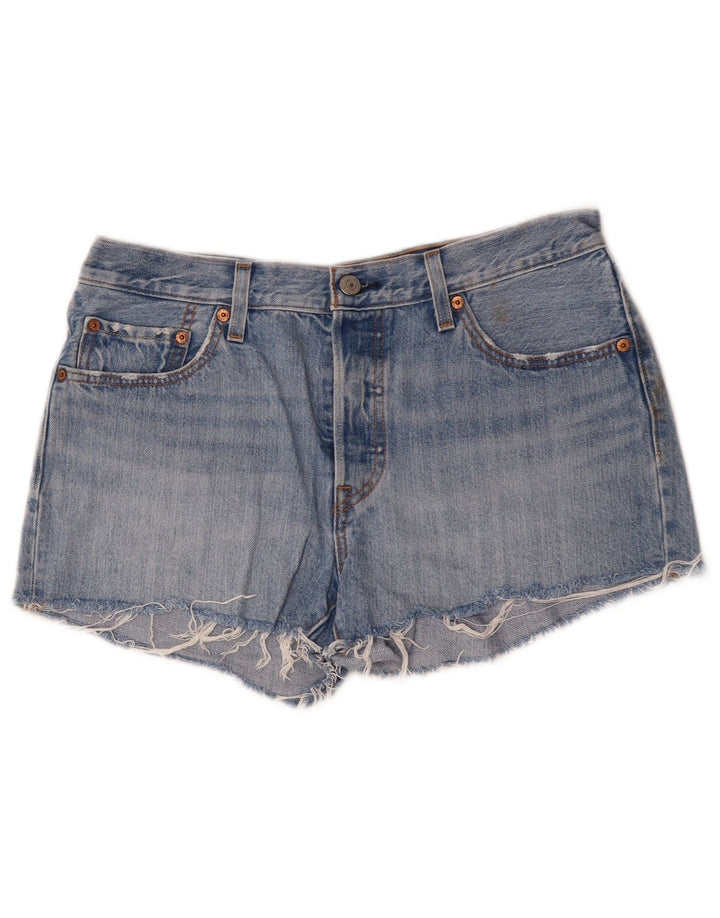 Shorts jeans feminino 501 da LEVI'S W29 algodão azul médio