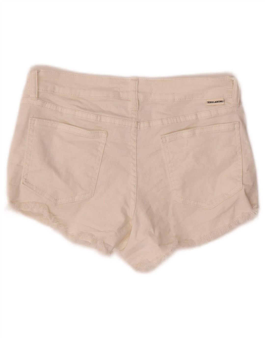 Calça feminina jeans desgastada BILLABONG W26 pequena algodão branco