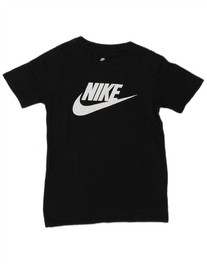 NIKE Boys Athletic Cut Graphic T-Shirt Top 8-9 Years Small Black