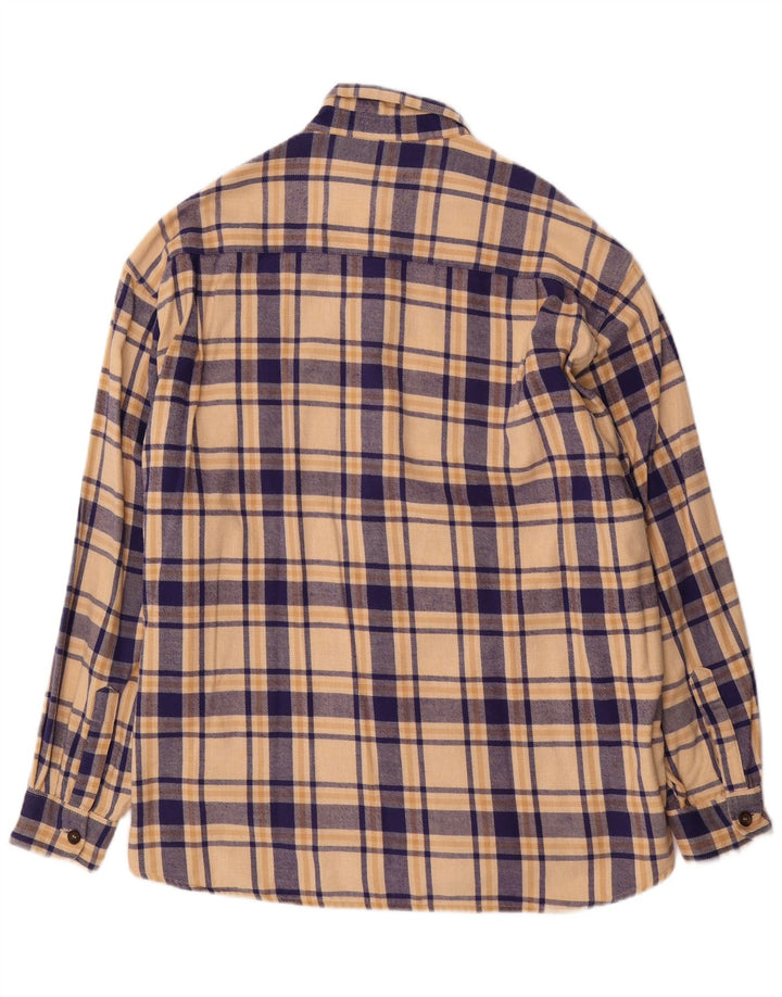 Camisa masculina de flanela Ellesse XL algodão xadrez bege