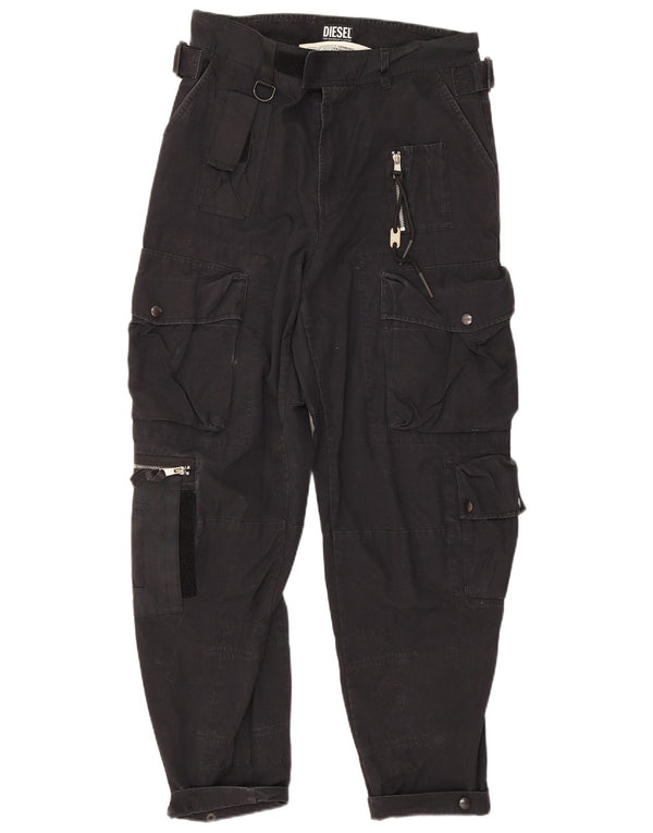 Calça Cargo Cônica Feminina Diesel W31 L30 Algodão Preto