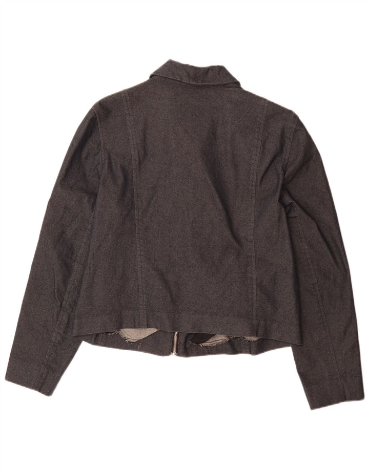 Jaqueta bomber feminina Ralph Lauren Reino Unido 14 grande algodão cinza