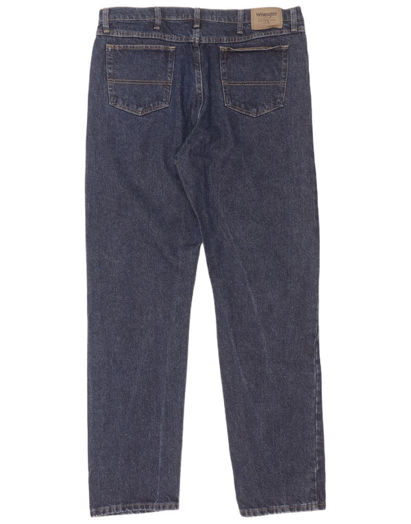 Wrangler Mens Straight Jeans W40 L36 Azul Marinho Algodão