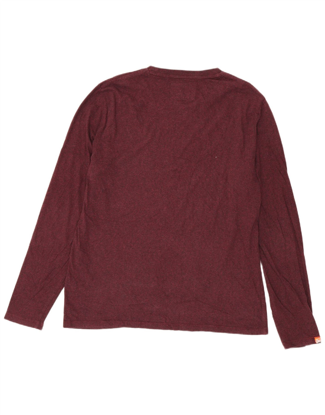 Superdry Mens Top Manga Longa 2XL Algodão Borgonha