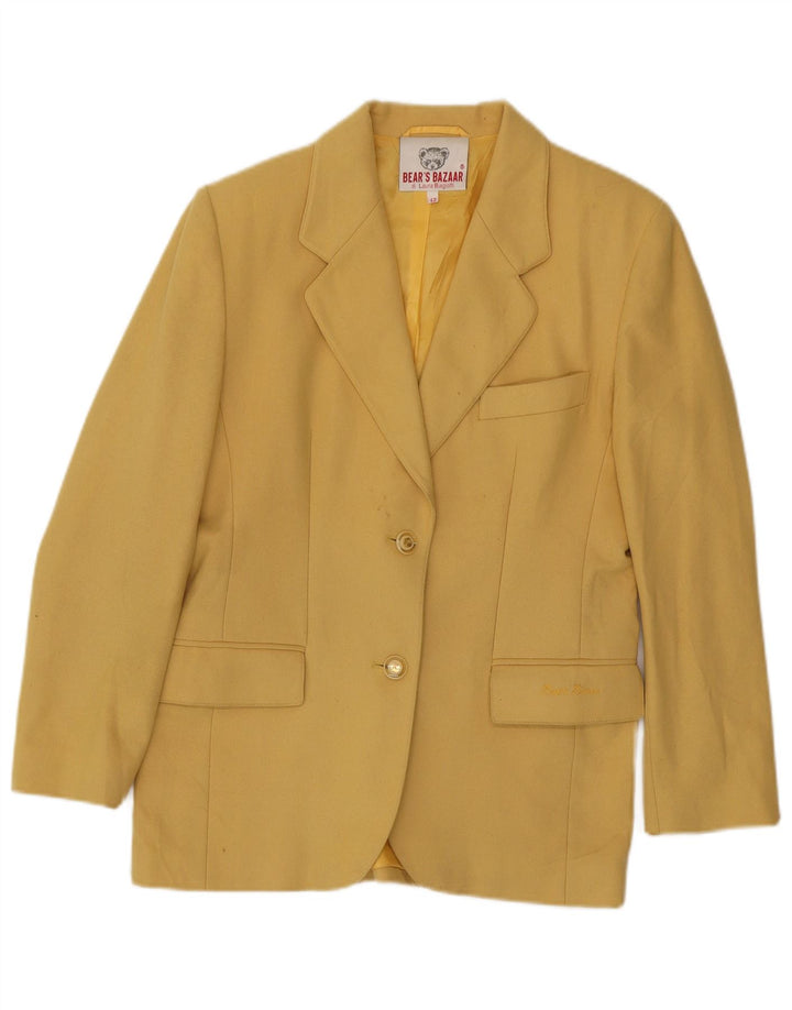 Jaqueta blazer feminina de 2 botões Laura Biagiotti IT 42 médio amarelo