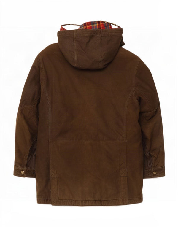 Casaco corta-vento masculino de couro com capuz Conrad IT 52 XL cáqui