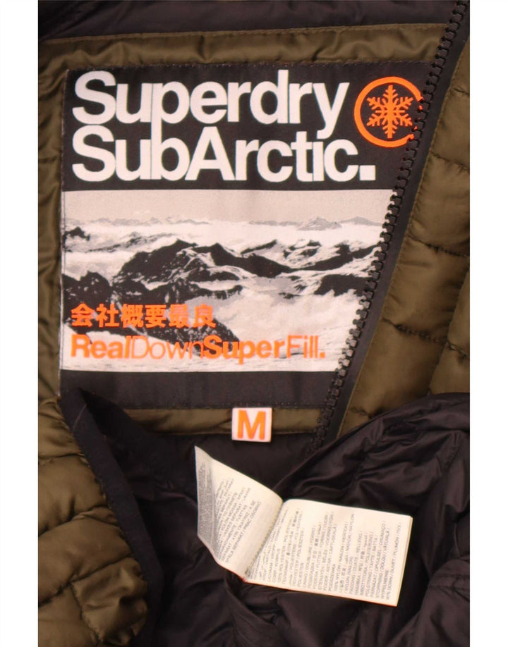 Jaqueta acolchoada masculina Superdry UK 38 poliéster cáqui médio