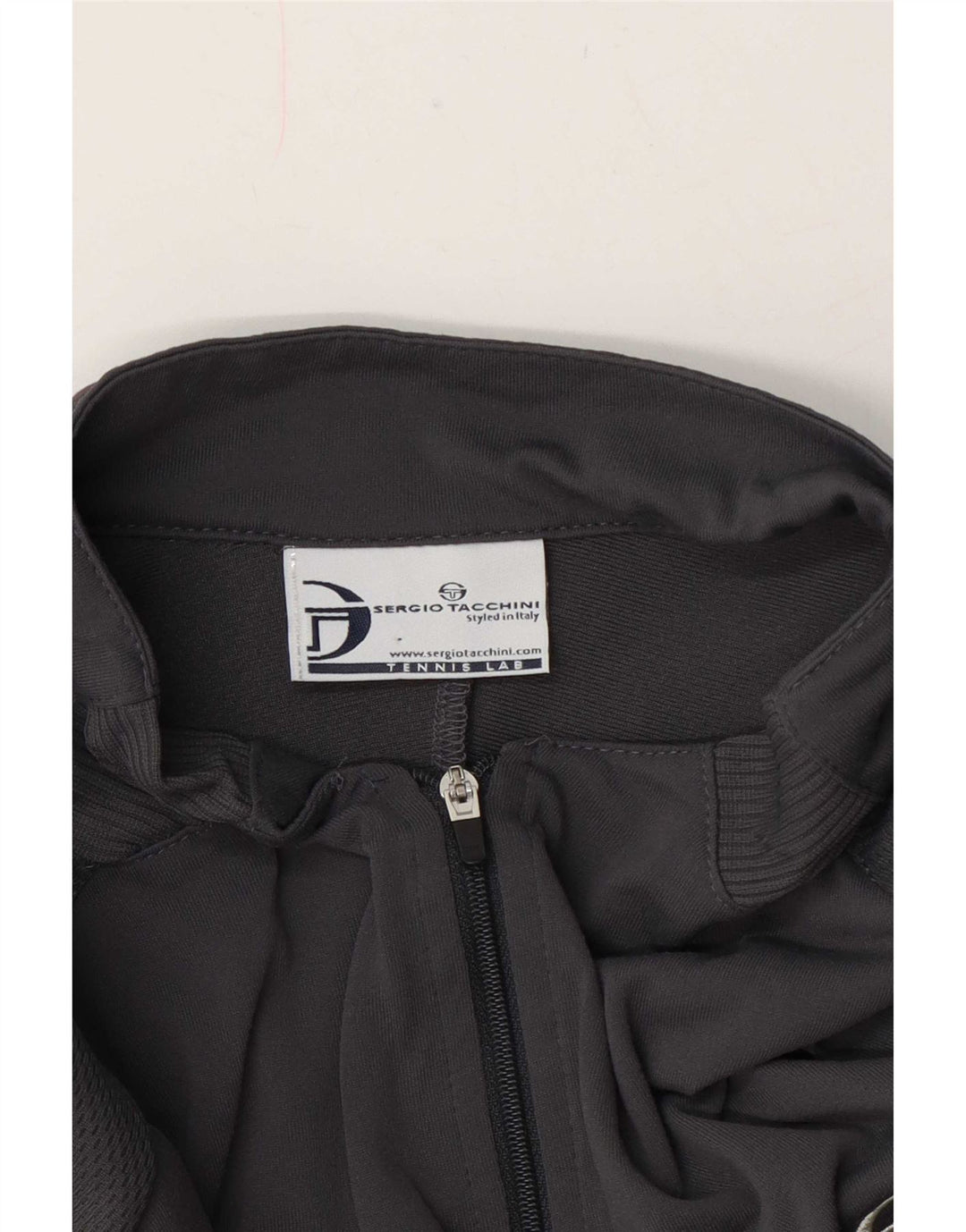 Camiseta masculina Sergio Tacchini com zíper e gola XL cinza