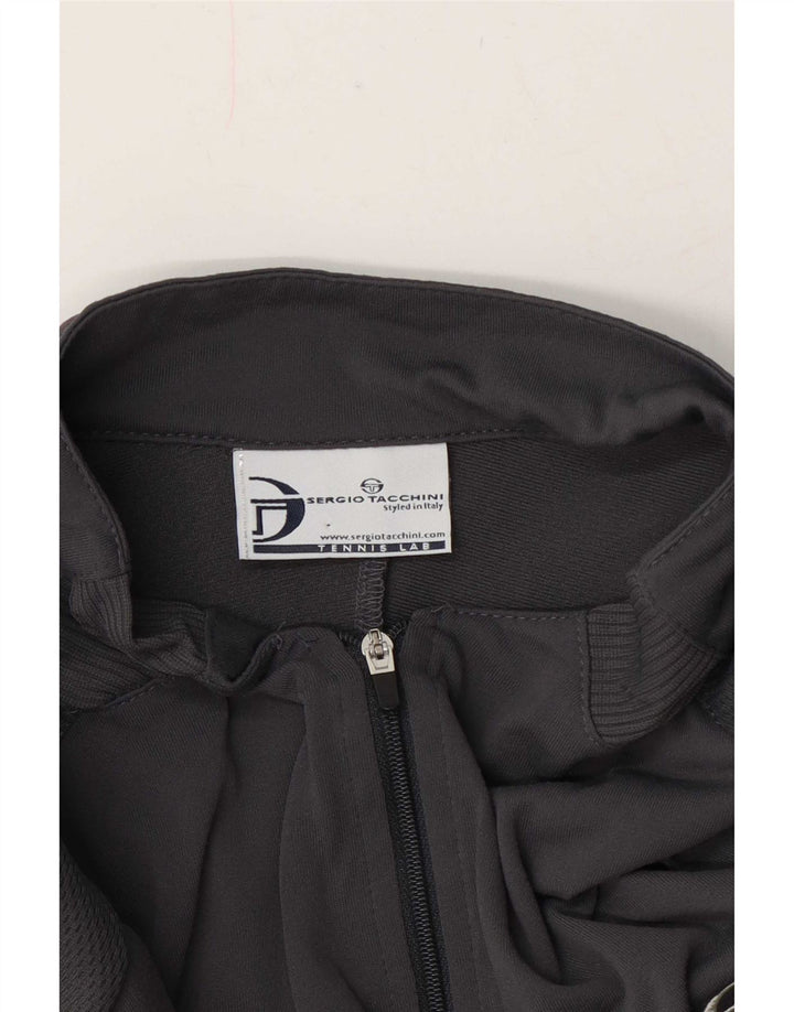 Camiseta masculina Sergio Tacchini com zíper e gola XL cinza